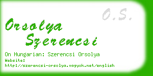 orsolya szerencsi business card